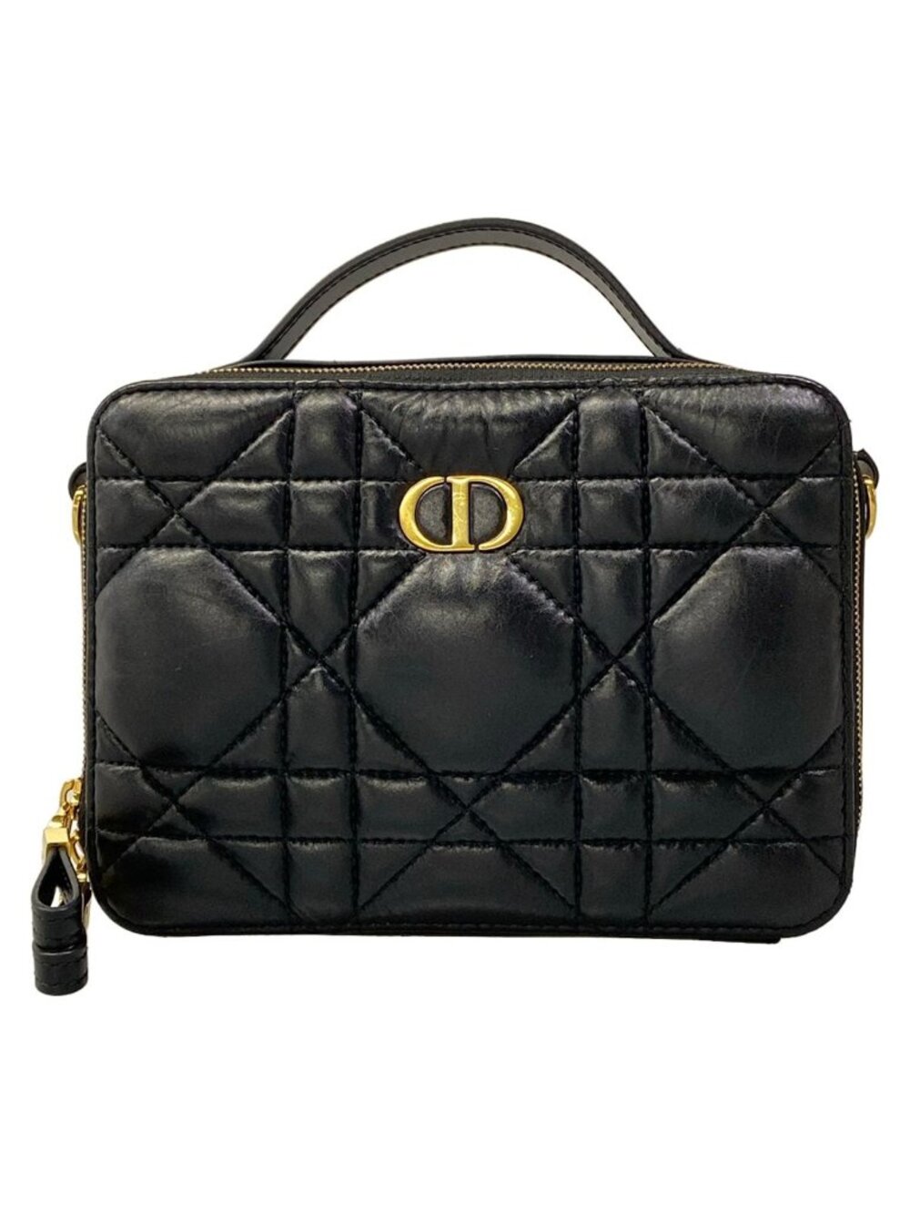 Dior Handbag Caro Black Leather